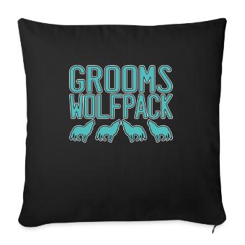 Groom's Wolf Pack - Sofa pillowcase 17,3'' x 17,3'' (45 x 45 cm) - black - Front
