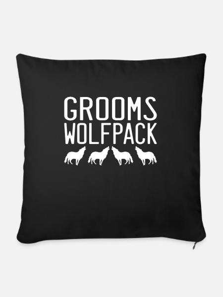 Bräutigam`s Wolfsrudel - Sofakissenbezug 45 x 45 cm - Schwarz