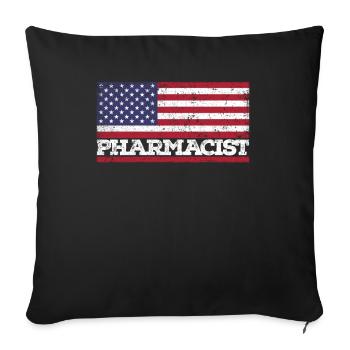 États-Unis Flag Pharmaciens Amérique Pharmaciens - Housse de coussin décorative 45 x 45 cm - noir - Devant