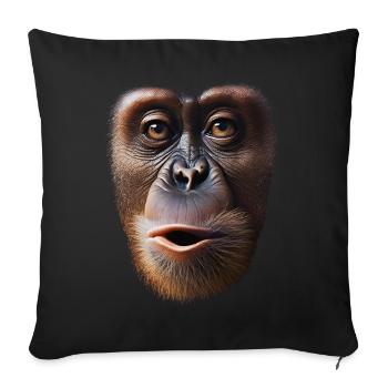 Funny Monkey T-Shirt - Sofa pillowcase 17,3'' x 17,3'' (45 x 45 cm) - black - Front