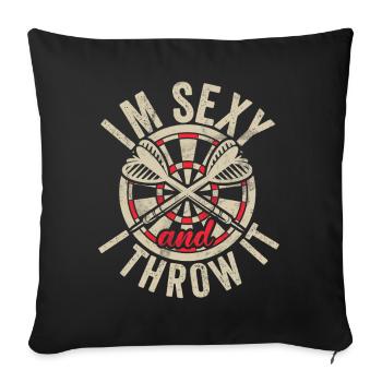 Retro dartboard Dartboard 180 for darts players - Sofa pillowcase 17,3'' x 17,3'' (45 x 45 cm) - black - Front