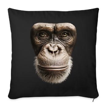 Funny Monkey T-Shirt - Sofa pillowcase 17,3'' x 17,3'' (45 x 45 cm) - black - Front