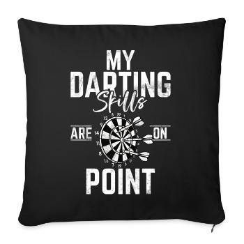 Jeu de fléchettes rétro Dartboard 180 pour les joueurs de fléchettes - Housse de coussin décorative 45 x 45 cm - noir - Devant