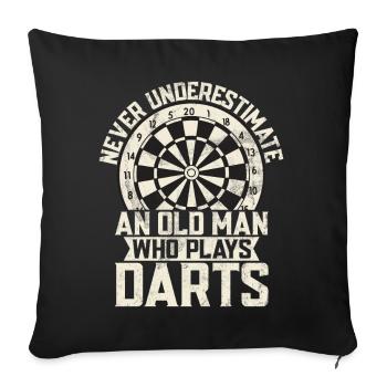 Jeu de fléchettes rétro Dartboard 180 pour les joueurs de fléchettes - Housse de coussin décorative 45 x 45 cm - noir - Devant