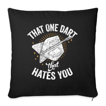 Retro dartboard Dartboard 180 for darts players - Sofa pillowcase 17,3'' x 17,3'' (45 x 45 cm) - black - Front