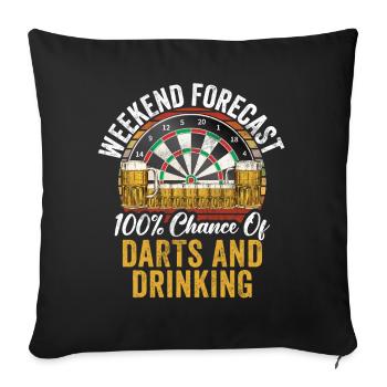 Retro dartboard Dartboard 180 for darts players - Sofa pillowcase 17,3'' x 17,3'' (45 x 45 cm) - black - Front