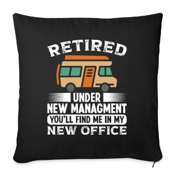 Retired under new Managment new Office - Sofa pillowcase 17,3'' x 17,3'' (45 x 45 cm) - black - Front
