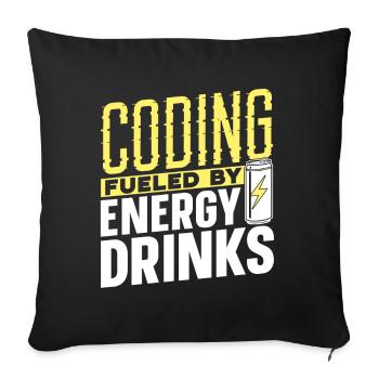 Programmation avec le code de codage des boissons énergisantes - Housse de coussin décorative 45 x 45 cm - noir - Devant
