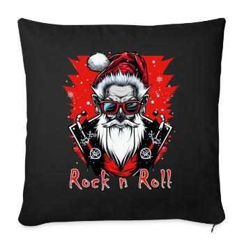 Funny Rock n Roll Punk Santa Claus Rocker Christma - Sofa pillowcase 17,3'' x 17,3'' (45 x 45 cm) - black - Front