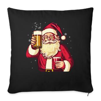 Bad Santa Claus Beer Mug Funny Beer Drinking Chris - Sofa pillowcase 17,3'' x 17,3'' (45 x 45 cm) - black - Front