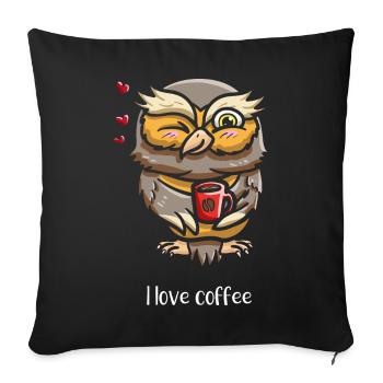 Noctambules Buveurs de caféine - Housse de coussin décorative 45 x 45 cm - noir - Devant