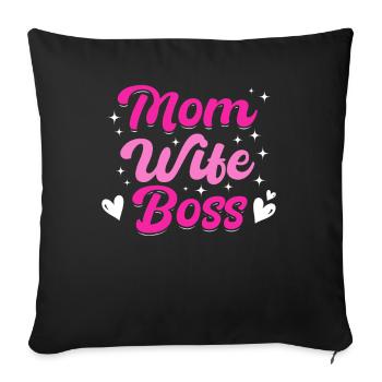 Pour la meilleure maman du monde ! Pour la fête des mères - Housse de coussin décorative 45 x 45 cm - noir - Devant