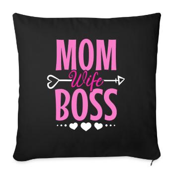 Pour la meilleure maman du monde! Pour la fête des mères - Housse de coussin décorative 45 x 45 cm - noir - Devant