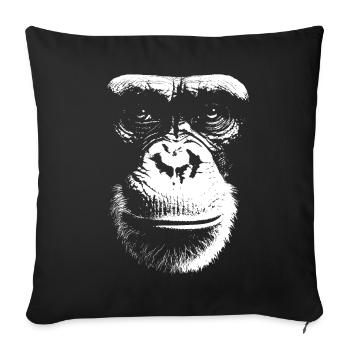 Funny Monkey T-Shirt - Sofa pillowcase 17,3'' x 17,3'' (45 x 45 cm) - black - Front