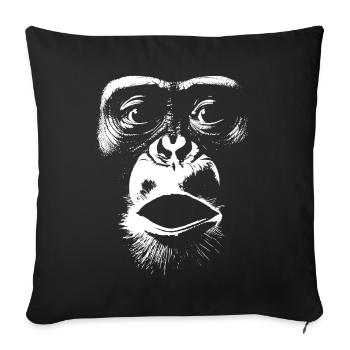 Funny Monkey T-Shirt - Sofa pillowcase 17,3'' x 17,3'' (45 x 45 cm) - black - Front