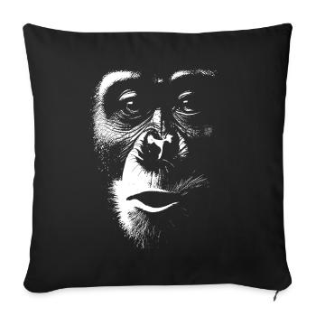 Funny Monkey T-Shirt - Sofa pillowcase 17,3'' x 17,3'' (45 x 45 cm) - black - Front