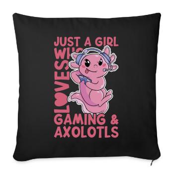 Axolotl - Housse de coussin décorative 45 x 45 cm - noir - Devant