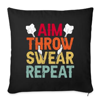 Dart Darts Dart Club - Sofa pillowcase 17,3'' x 17,3'' (45 x 45 cm) - black - Front