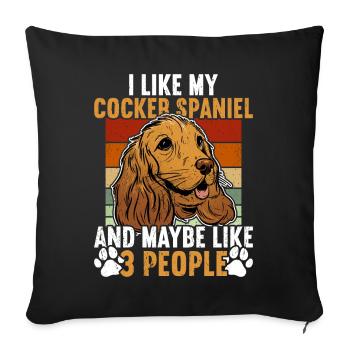 Cockerspainiel Cocker Spaniel Dog - Sofa pillowcase 17,3'' x 17,3'' (45 x 45 cm) - black - Front