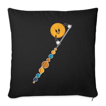 Solar System Planets Space Funny - Sofa pillowcase 17,3'' x 17,3'' (45 x 45 cm) - black - Front