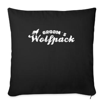 Meute de loups du marié - Housse de coussin décorative 45 x 45 cm - noir - Devant