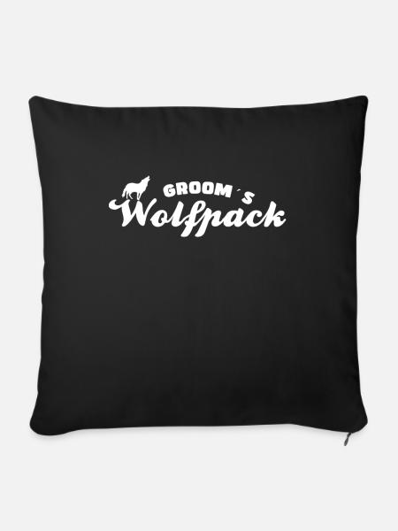 Bräutigam`s Wolfsrudel - Sofakissenbezug 45 x 45 cm - Schwarz