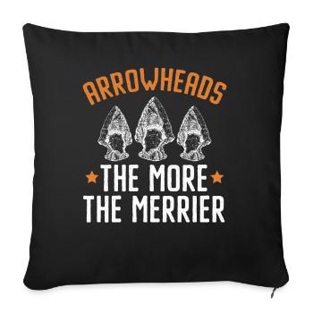 Pointes de flèches Plus il y en a, meilleure est la chasse aux pointes de flèches - Housse de coussin décorative 45 x 45 cm - noir - Devant