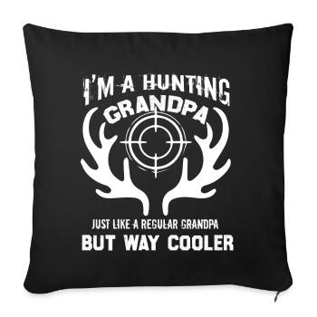 Hunting Hunting Grandpa Cooler - Sofa pillowcase 17,3'' x 17,3'' (45 x 45 cm) - black - Front