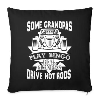 Hot Rod Real Grandpas Drive Hot Rods - Sofa pillowcase 17,3'' x 17,3'' (45 x 45 cm) - black - Front