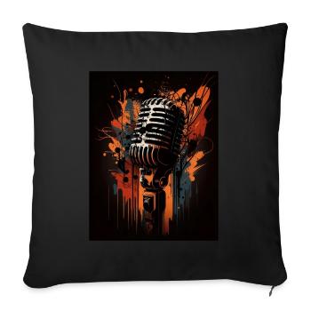 Abstract Microphone - Sofa pillowcase 17,3'' x 17,3'' (45 x 45 cm) - black - Front