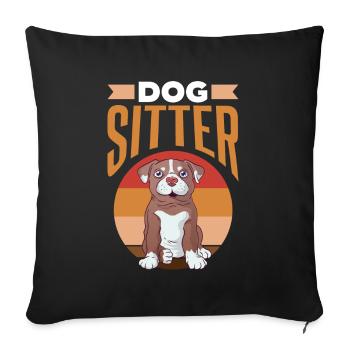 Dog Sitter Dog Dog Sitting Dog Sitting - Housse de coussin décorative 45 x 45 cm - noir - Devant