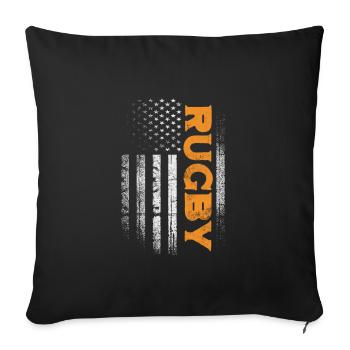 Rugby Club Rugbyteam Football Sport Cadeau - Housse de coussin décorative 45 x 45 cm - noir - Devant