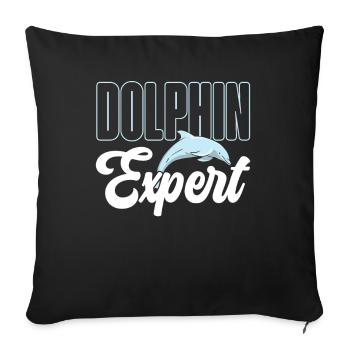 Dolphin Expert Dolphin Dolphin Dolphin Lovers - Sofa pillowcase 17,3'' x 17,3'' (45 x 45 cm) - black - Front