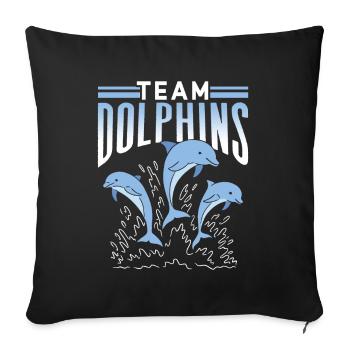 Team Dolphins Dolphin Dolphin Lovers Dolphin - Housse de coussin décorative 45 x 45 cm - noir - Devant