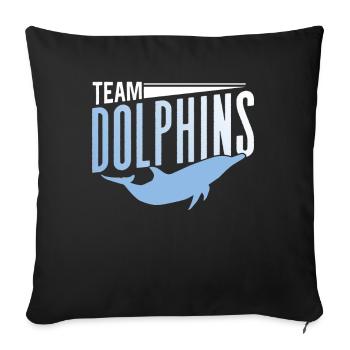 Équipe Dauphins Dauphins Dauphins Amoureux des dauphins - Housse de coussin décorative 45 x 45 cm - noir - Devant