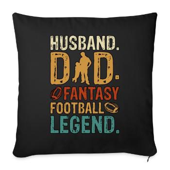 Husband Dad Fantasy Father's Day Fantasy Football - Sofa pillowcase 17,3'' x 17,3'' (45 x 45 cm) - black - Front