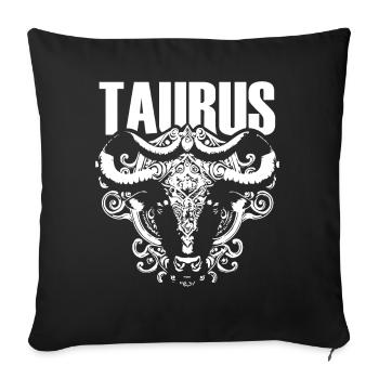 Taurus Bull Head Astrology Zodiac Sign Horoscope - Sofa pillowcase 17,3'' x 17,3'' (45 x 45 cm) - black - Front