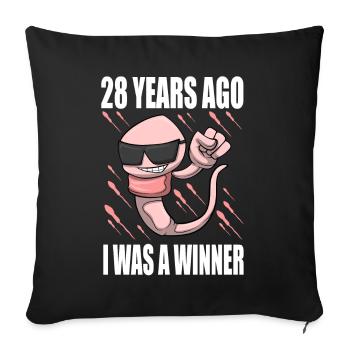 Mann Sperma Geburtstag 28 Jahre alt - Sofakissenbezug 45 x 45 cm - Schwarz - Vorne