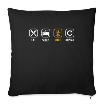 Eat Sleep Hunt Repeat Arrowhead Hunter - Sofakissenbezug 45 x 45 cm - Schwarz - Vorne