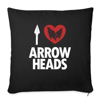 J’adore Arrowheads Jagdspitzen Arrowhead Hunter - Housse de coussin décorative 45 x 45 cm - noir - Devant