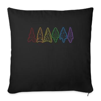 Pointes de flèches LGBT Conseils de chasse arc-en-ciel Pointes de flèches - Housse de coussin décorative 45 x 45 cm - noir - Devant
