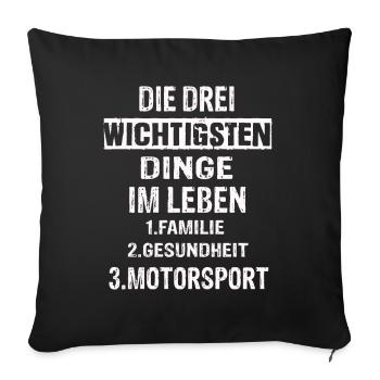 Motorsport - Sofakissenbezug 45 x 45 cm - Schwarz - Vorne