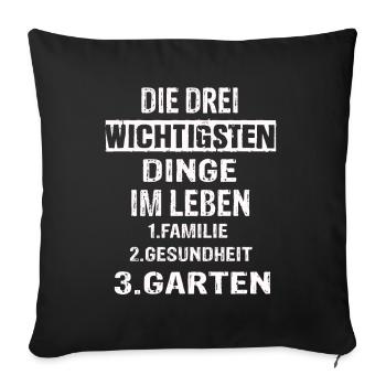 Garten - Sofakissenbezug 45 x 45 cm - Schwarz - Vorne
