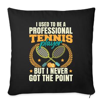 Tennis Dad Joke Funny - Sofa pillowcase 17,3'' x 17,3'' (45 x 45 cm) - black - Front