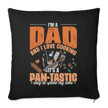 Funny Father's Day Dad Cooking Dad Jokes - Sofa pillowcase 17,3'' x 17,3'' (45 x 45 cm) - black - Front