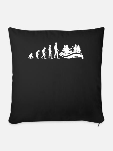 Rafting Evolution Wildwasserbootfahren Geschenk - Sofakissenbezug 45 x 45 cm - Schwarz