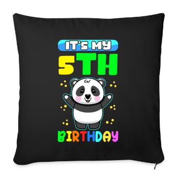 5. Geburtstag 5 Jahre alt Geschenkidee Geschenk - Sofakissenbezug 45 x 45 cm - Schwarz - Vorne