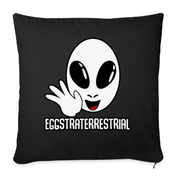 Oeuf extraterrestre Tête d’oeuf extraterrestre - Housse de coussin décorative 45 x 45 cm - noir - Devant