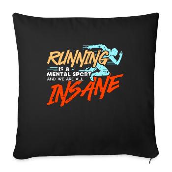 La course à pied est une course sportive mentale XC Country Running - Housse de coussin décorative 45 x 45 cm - noir - Devant