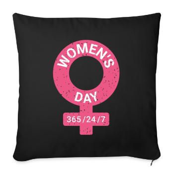 Women's Day Feminist - Sofa pillowcase 17,3'' x 17,3'' (45 x 45 cm) - black - Front